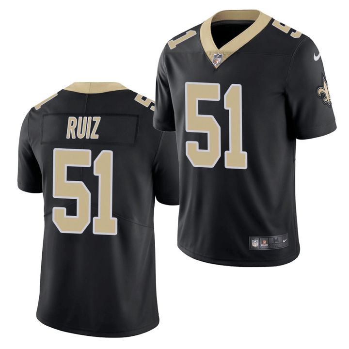 Men New Orleans Saints #51 Cesar Ruiz Nike Black Vapor Limited NFL Jersey